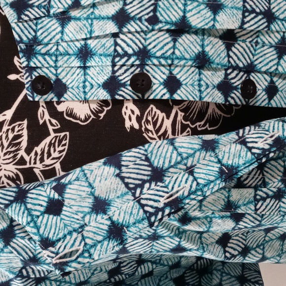 ๐ ๐Brooks Brothers 346๐ - Aqua/Teal Pleated Poplin Button Down Shirtdress - Picture 5 of 15